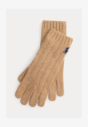 Polo Ralph Lauren CABLE KNIT WOOL CASHMERE GLOVES - Γάντια - camel