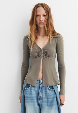 V-NECK - Blouse - brown