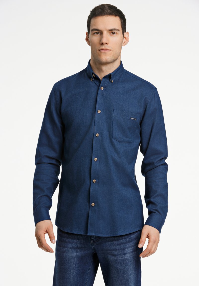 Lindbergh BRUSHED HERRINGBONE L S - Camicia - navy