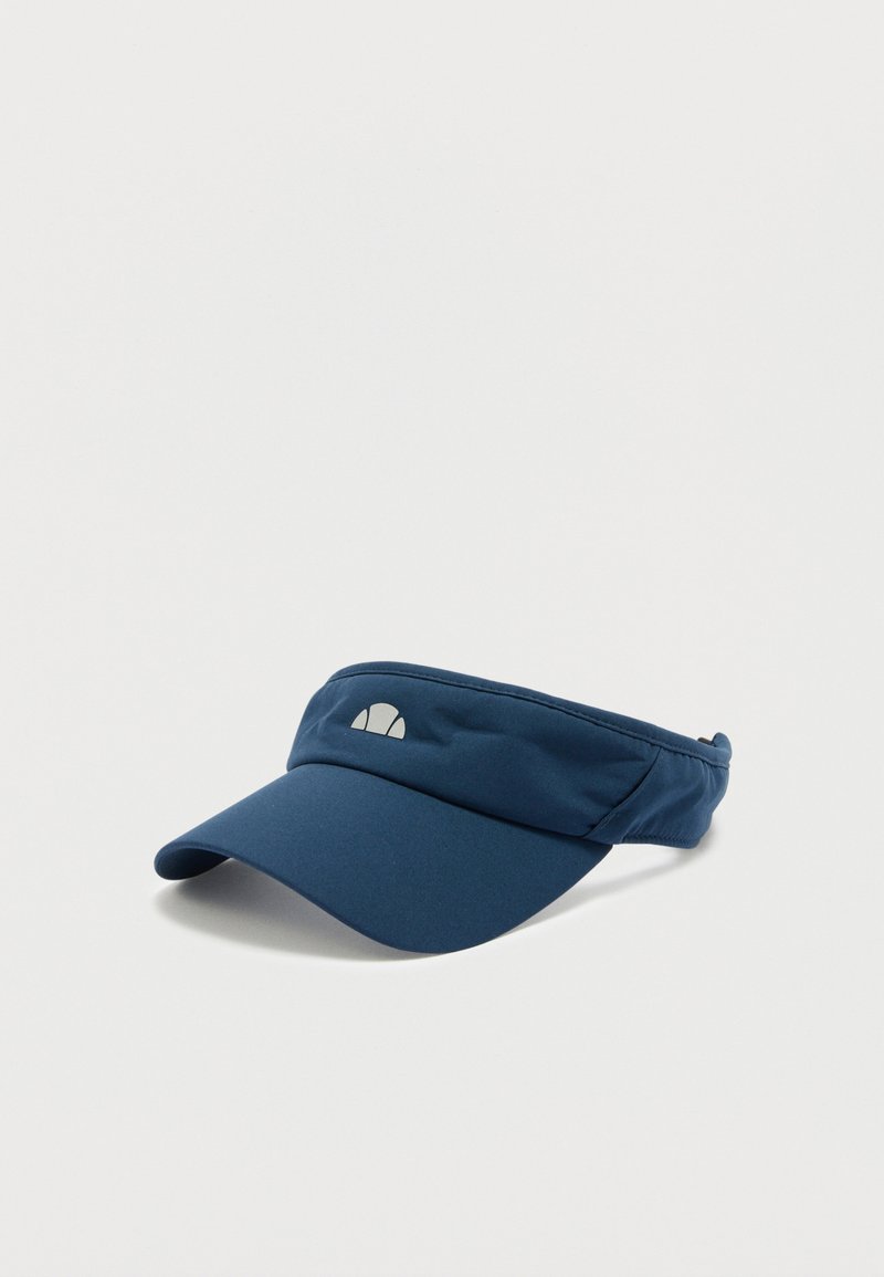 Μπλε σκούρο αθλητικό γείσο με καμπύλη γείσο και μικρό λευκό λογότυπο μπροστά, παρουσιάζεται σε λευκό φόντο.