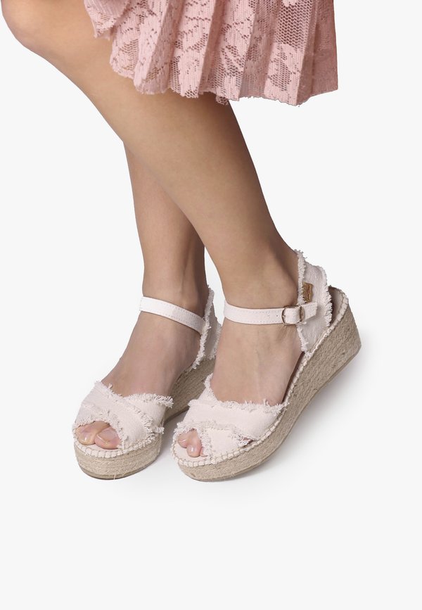 IRINA - Keilsandalette - cru