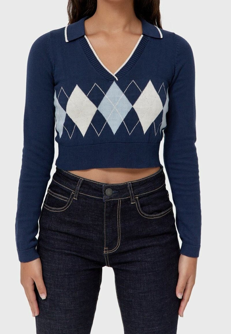Stradivarius Strickpullover - dark blue