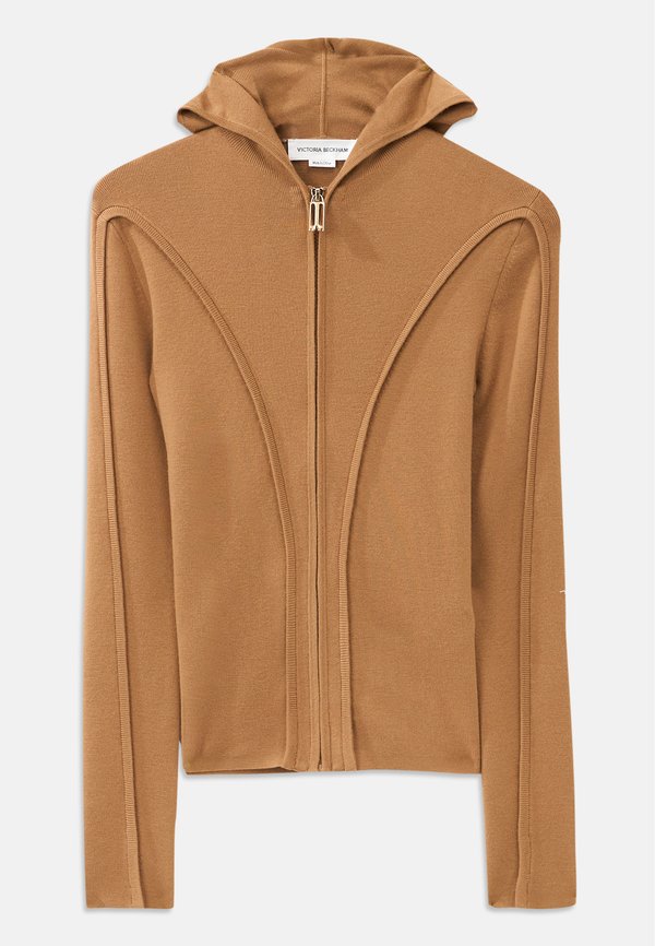 PIPING DETAIL HOODED - Zip-up sweatshirt - camel2