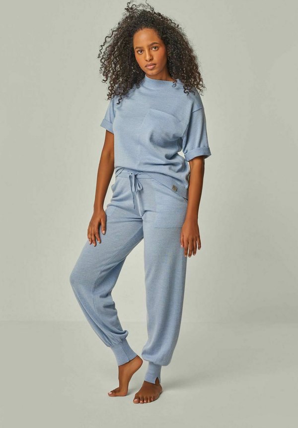 MERINO WOOL HOMEWEAR SET 2 PIECES - Nachtwäsche Set - himmelblau