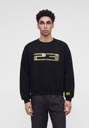 Jordan, CREW - Sweatshirt - black/bright citron