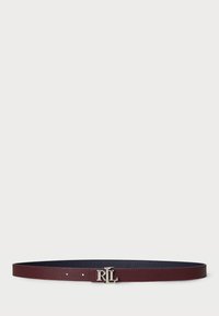 LOGO REVERSIBLE LEATHER SKINNY BELT - Cintura - navy/dark garnet