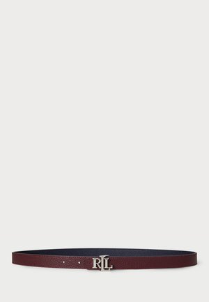 LOGO REVERSIBLE LEATHER SKINNY BELT - Gürtel - navy/dark garnet