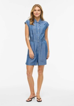 VILA PLAYSUIT VITEVIRA ÄRMELLOSER - Jumpsuit - medium blue denim
