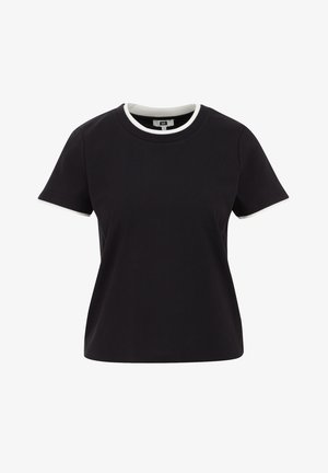 WE Fashion Osnovna majica kratkih rukava - black