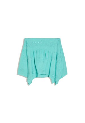 Bershka, sukňa v tvare A - turquoise