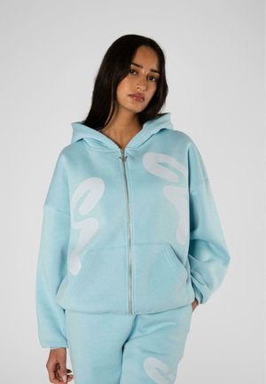 FELICIOUS Zip-up sweatshirt - washed pastel blue