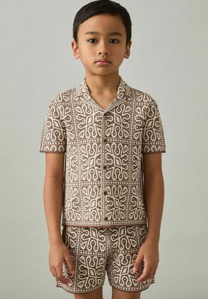 REISS RIVER TILE PATTERN KNIT SHIRT - Camicia - brown off white