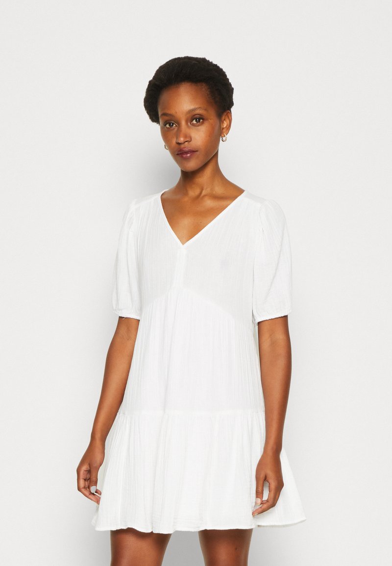 GAP VNECK MINI GAUZE DRESS Day dress white global/white Zalando.co.uk