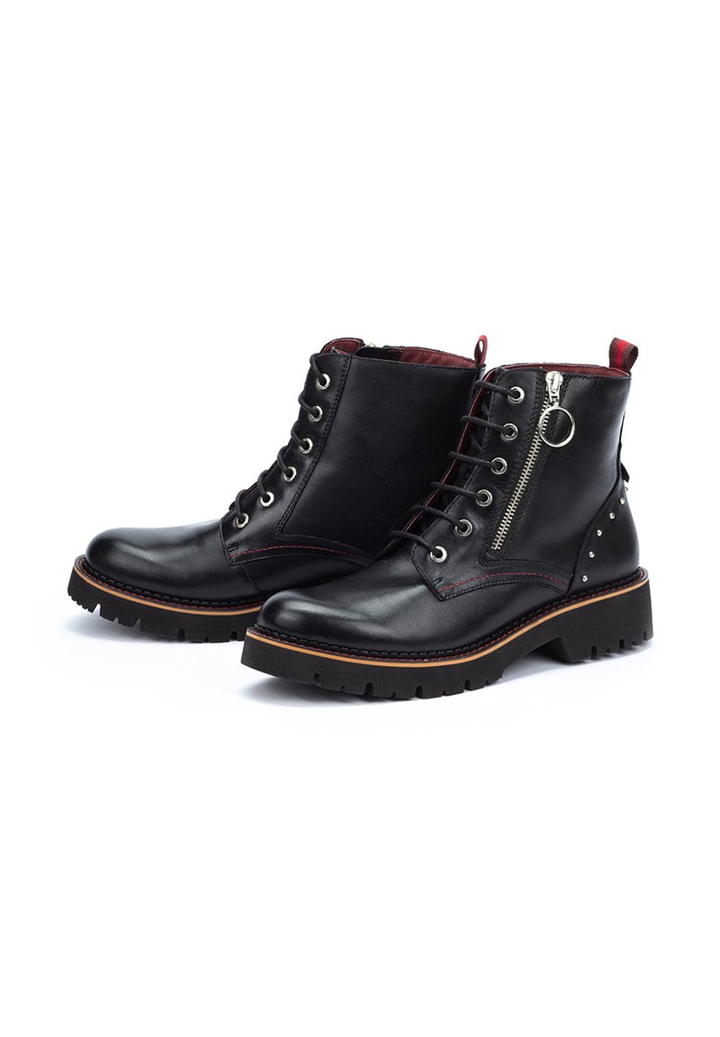 pikolinos botas cordones negras piel