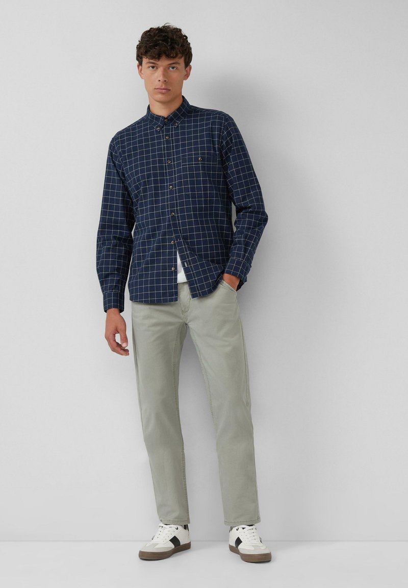 Online Shop S.Oliver Camisa De Manga Corta Slim Fit Para Hombre Camisa Negra