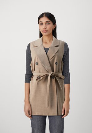 BLOOM - Waistcoat - khaki melange