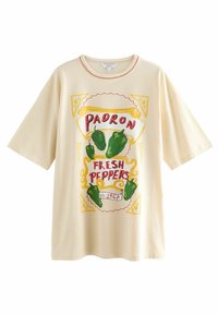 FUN GRAPHIC OVERSIZED  SHORT SLEEVE CREW NECK  - Tricou cu imprimeu - ecru stone padron peppers