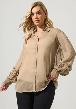 Yours Clothing, PLUS SIZE GOING OUT TOPS - Chemisier - camel