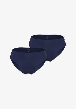 Laivastonsiniset korkeavyötäröiset alushousut, jotka on valmistettu sileästä kankaasta. Niissä on saumaton muotoilu ja vyötärönauhassa kultainen logoyksityiskohta. Kahden kappaleen pakkaus.