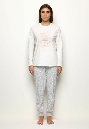 SET - Nattøj sæt - almond grey with print