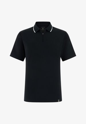 Boggi Milano, BOGGI MILANO PIMA INTERLOCK HALF ZIP POLO PIMA INTERLOCK HALF ZIP POLO - Polo - black