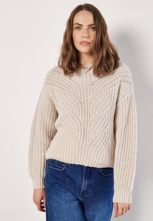 Apricot, CHUNKY CABLE  - Pulover - stone