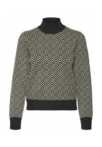 PIECES dam pullover VMARIA - Black W. SILVER MINK GRAFIC PRINT