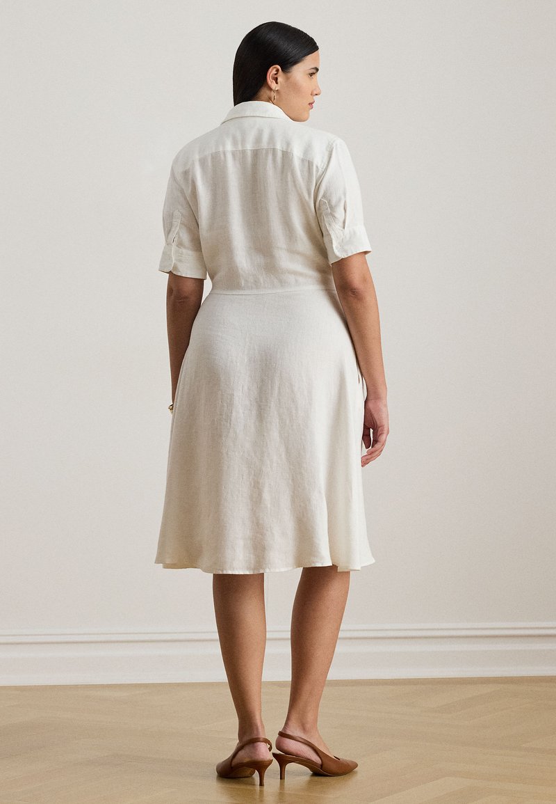 Lauren Ralph Lauren Woman TIE FRONT LINEN SHIRTDRESS - Shirt dress - white  - Zalando.ie