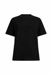 WITH APPLIQUÉS - Potiskana majica - black