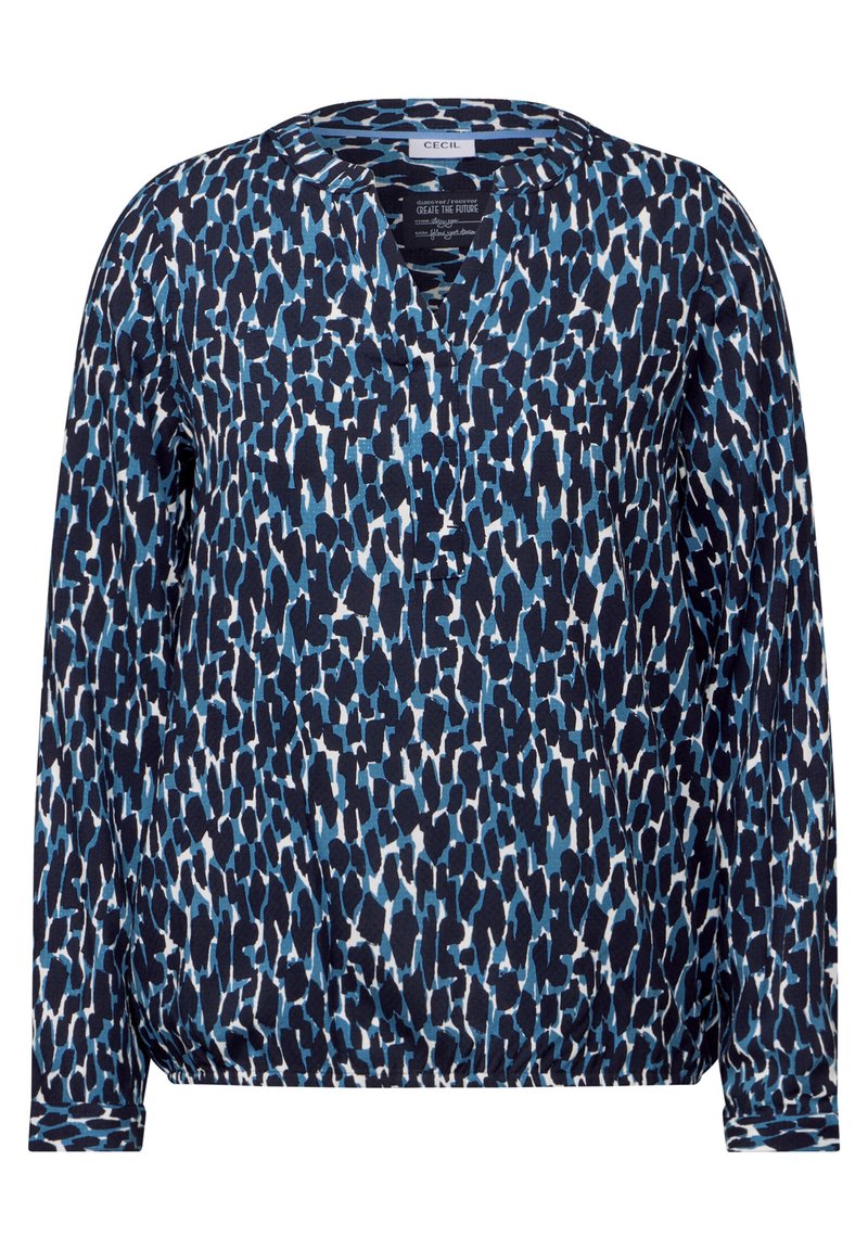 Cecil Veste Chambray Légère Femme – Col Montant, Poches & Cordon, 100% Coton Bleu Tendance