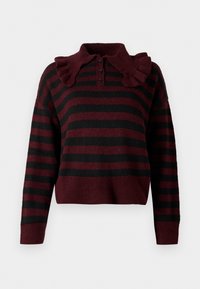 NMBROOKE FRILL COLLAR  - Pullover - windsor wine/black