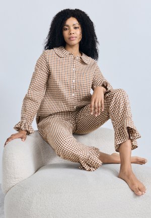 GINGHAM FLOUNCE - Pizsama szett - brown