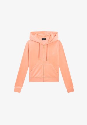 Juicy Couture, JUICY COUTURE SWEATJACKE ROBERTSON HOODIE GOLD HARDWARE - Sweater met rits - peach pink