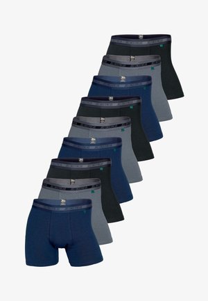 Marineblå boxer shorts lavet af strækstof, med en elastisk talje med et logo. Tæt pasform med længde til midt på låret.