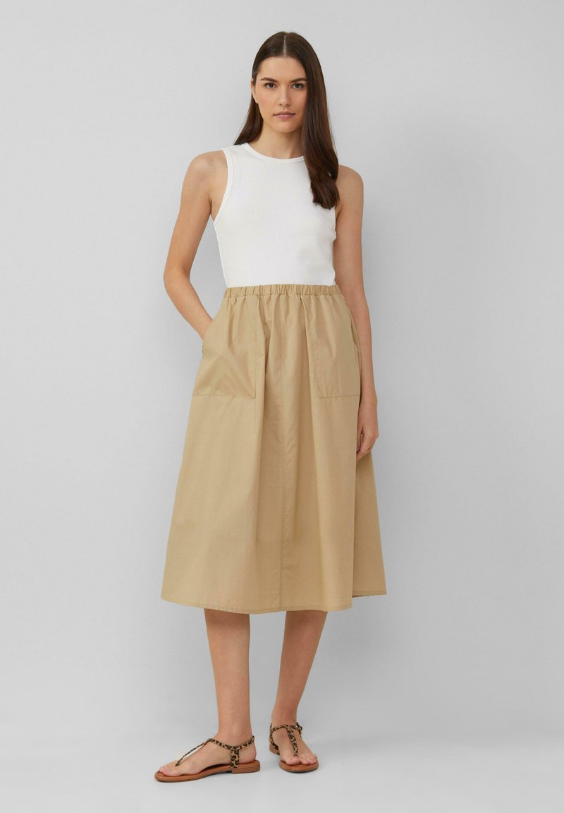 s.Oliver ÄRMELLOSES MIDI IM - Day dress - hellbraun