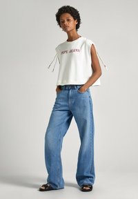 Pepe Jeans KENDALL - Camiseta estampada - canvas white