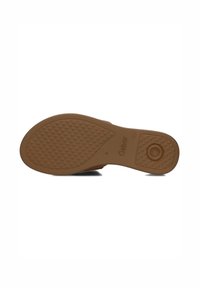 Brown rubber outsole with a textured, diamond-patterned surface. Features Gabor branding and a circular accent near the heel.