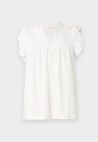 JDYCATHINKA V NECK FRILL - Bluse - cloud dancer