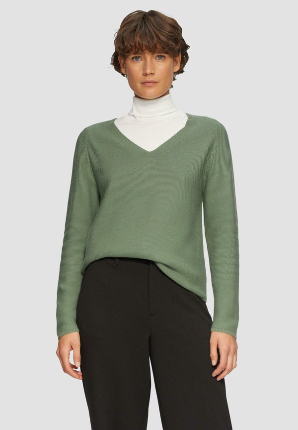 PFLEGELEICHTER AUS MIT V-AUSSCHNITT - Strickpullover - olivgrün