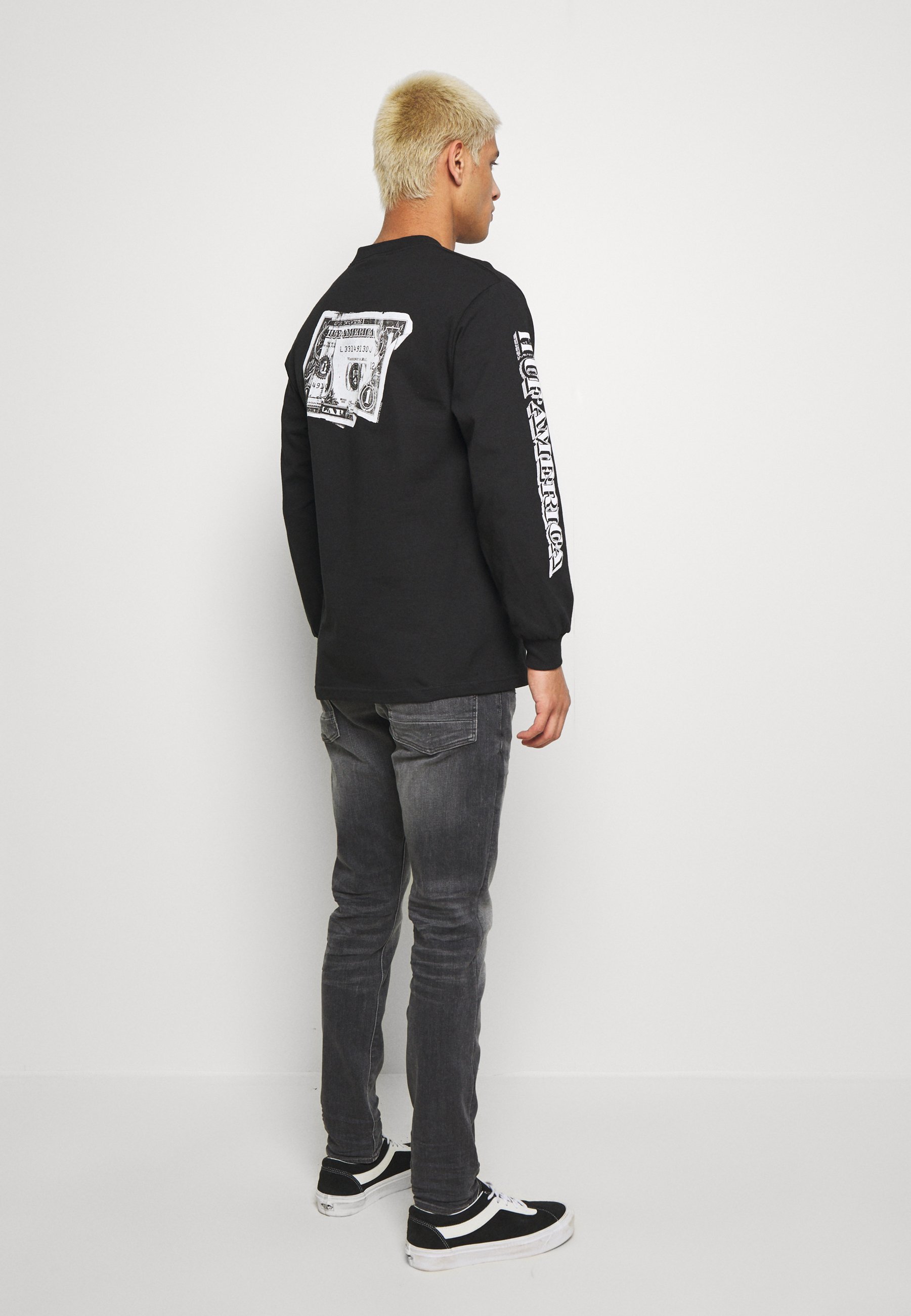 G-Star 4101 LANCET SKINNY - Aptempti džinsai - elto Black vintage basalt  destroyed/pilkų džinsų - Zalando.lt