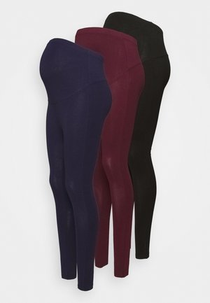 3 PACK - Legingi — bikses - black/bordeaux/dark blue