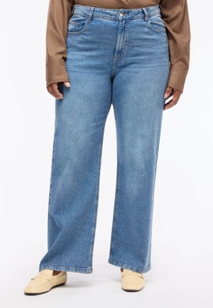 Terranova, PANTALONE JEANS LUNGO CON APPLICAZIONI - Jeans baggy - blu denim medio