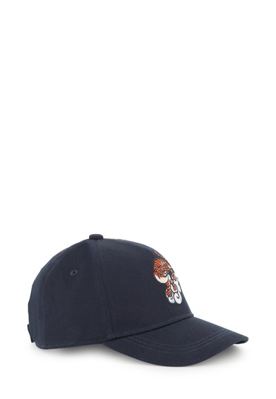 Casquette de baseball en coton bleu marine avec visière incurvée et design de tigre multicolore brodé sur le devant. Dotée d'une sangle ajustable à l'arrière.