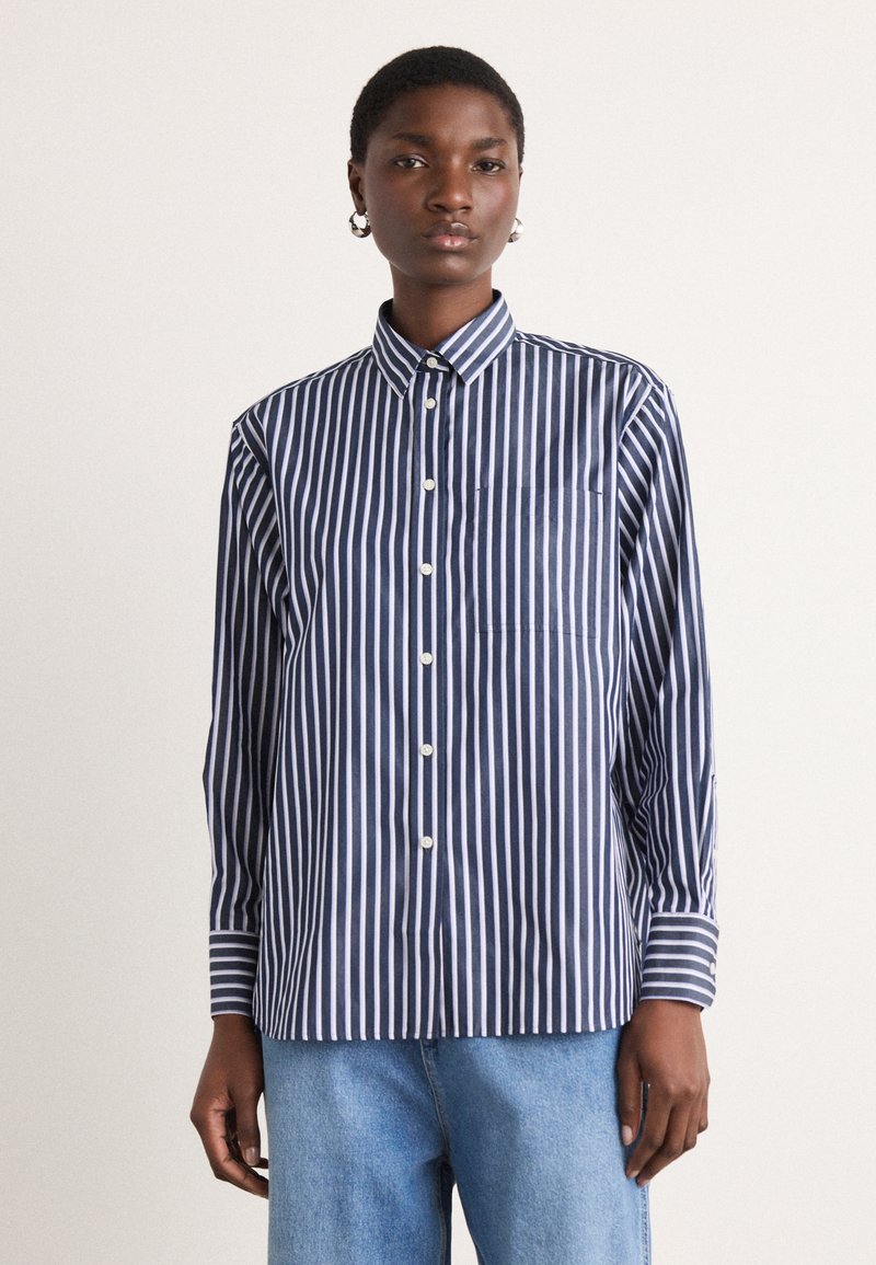 Lacoste UNISEX - Button-down blouse - navy blue/flour/delphinium/france blue