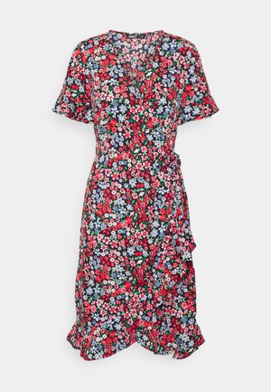 ONLY Tall ONLOLIVIA WRAP DRESS - Φόρεμα ημέρας - black/red