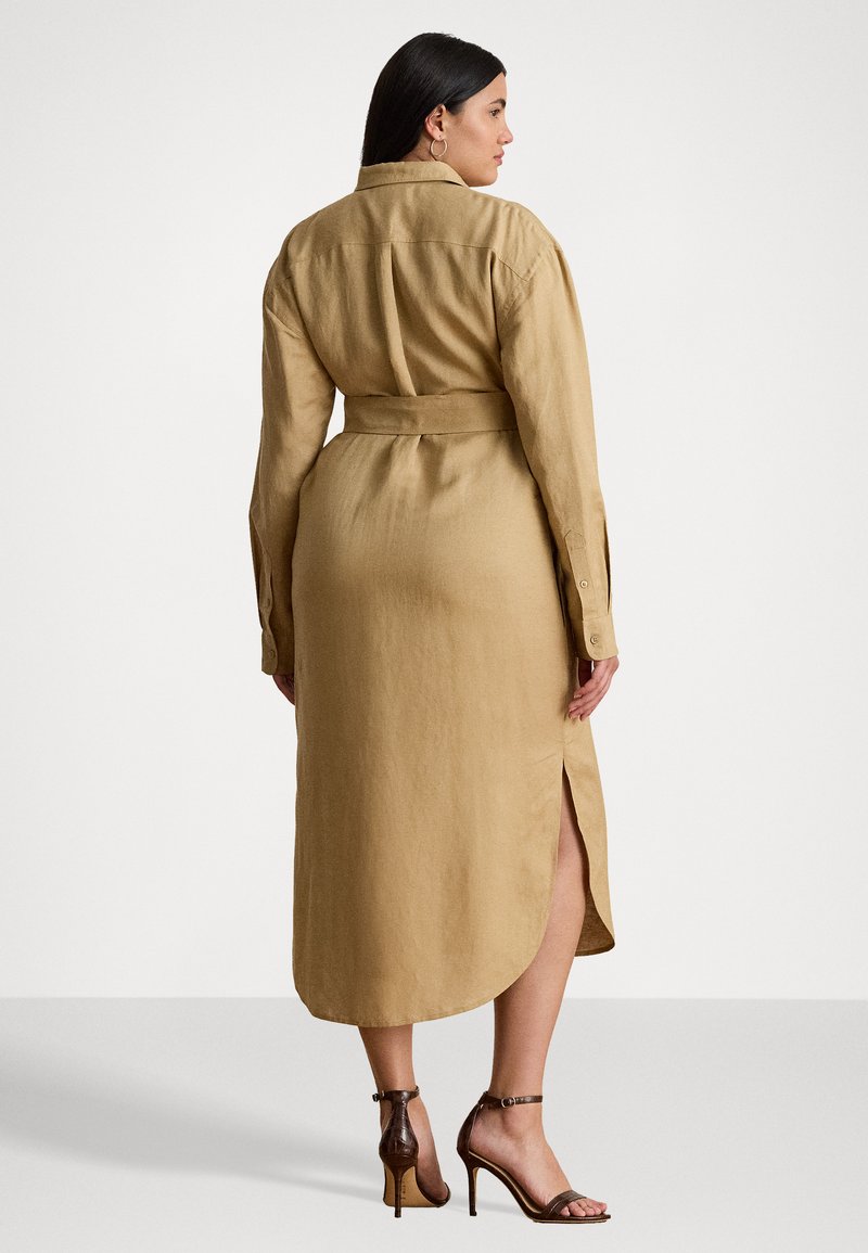 sachin and babi light blue dress Lauren Ralph Lauren Woman LINEN BLEND SHIRTDRESS - Shirt dress - beige/tan