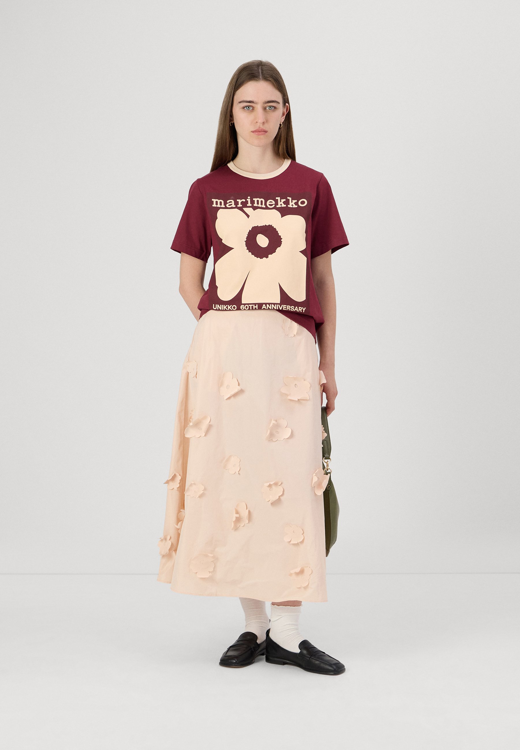 Marimekko KUMARRUS UNIKKO - A-lõikeline seelik - light pink