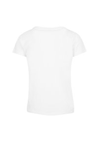 Witte, katoenen t-shirt met korte mouwen. Voorzien van een ronde hals en een gladde, effen stofstructuur. Geen patronen of graphics.