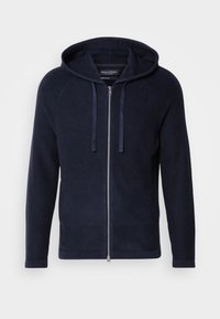HOODIEJACKET WITH ROLLING EDGE AT HOOD PLACKET - Cardigan - dark navy
