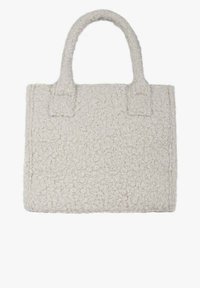 Witte, gestructureerde handtas met een zacht, gegarneerd textiel. Voorzien van twee stevige handvatten en een rechthoekige vorm, geschikt voor het meenemen van essentials.